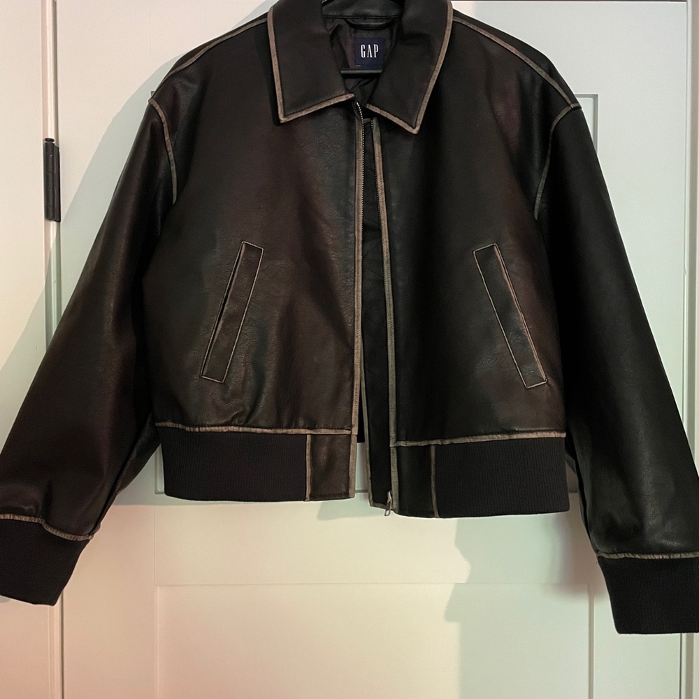 GAP Vegan Leather Bomber Jacket